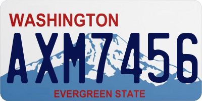 WA license plate AXM7456