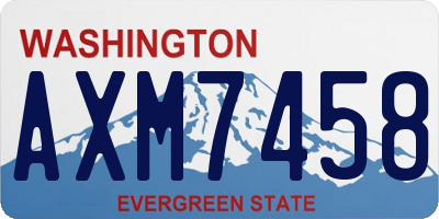 WA license plate AXM7458