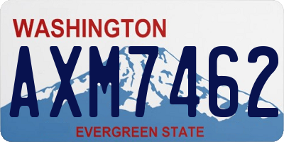 WA license plate AXM7462