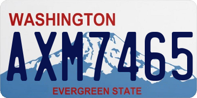 WA license plate AXM7465