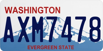 WA license plate AXM7478