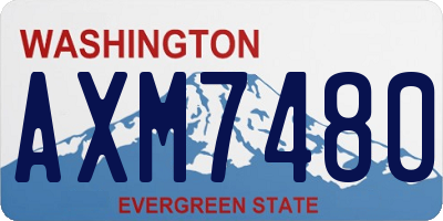 WA license plate AXM7480
