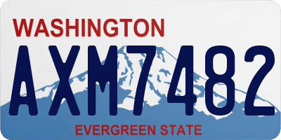 WA license plate AXM7482