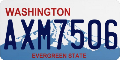 WA license plate AXM7506