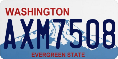 WA license plate AXM7508