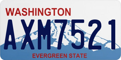 WA license plate AXM7521