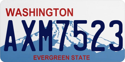 WA license plate AXM7523