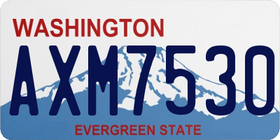 WA license plate AXM7530