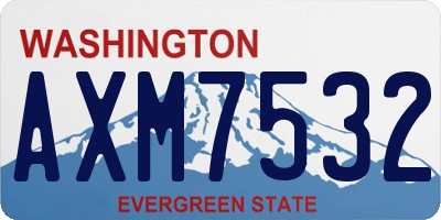 WA license plate AXM7532