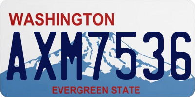 WA license plate AXM7536