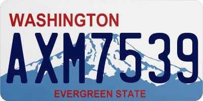 WA license plate AXM7539