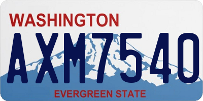 WA license plate AXM7540