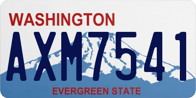 WA license plate AXM7541