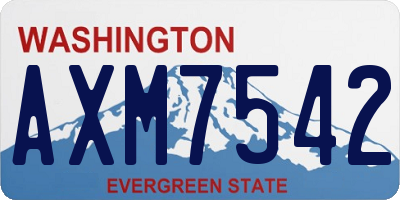 WA license plate AXM7542