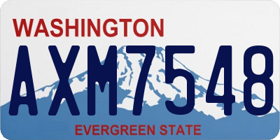 WA license plate AXM7548