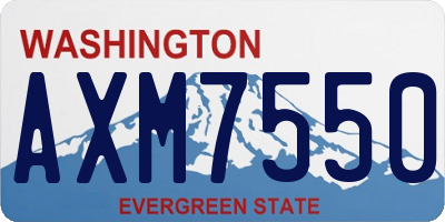 WA license plate AXM7550