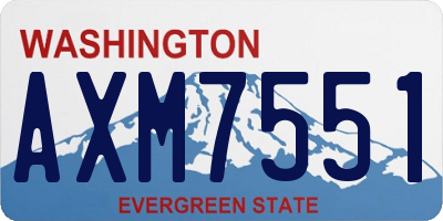 WA license plate AXM7551