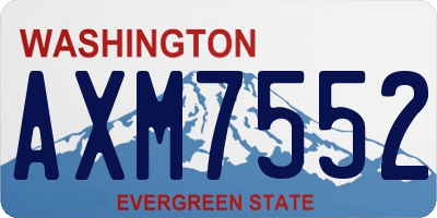 WA license plate AXM7552