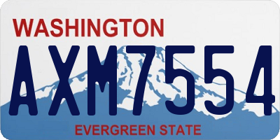 WA license plate AXM7554