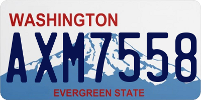 WA license plate AXM7558