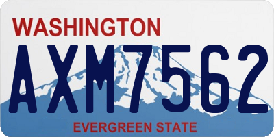 WA license plate AXM7562