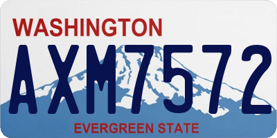WA license plate AXM7572