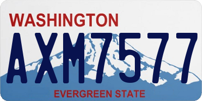 WA license plate AXM7577