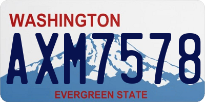 WA license plate AXM7578