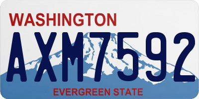 WA license plate AXM7592