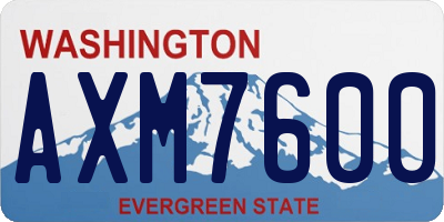 WA license plate AXM7600