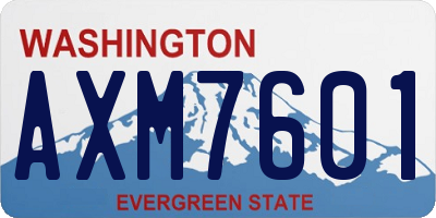 WA license plate AXM7601