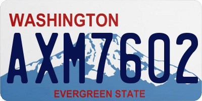WA license plate AXM7602