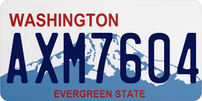 WA license plate AXM7604