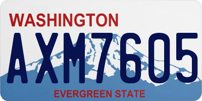 WA license plate AXM7605