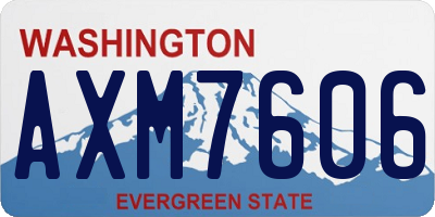 WA license plate AXM7606