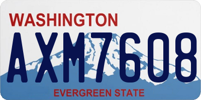 WA license plate AXM7608