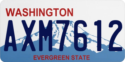 WA license plate AXM7612