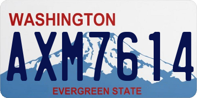 WA license plate AXM7614