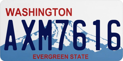 WA license plate AXM7616