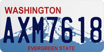 WA license plate AXM7618