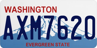 WA license plate AXM7620