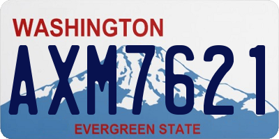 WA license plate AXM7621
