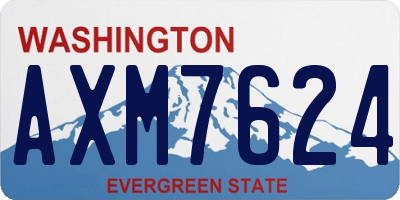 WA license plate AXM7624