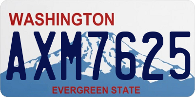 WA license plate AXM7625