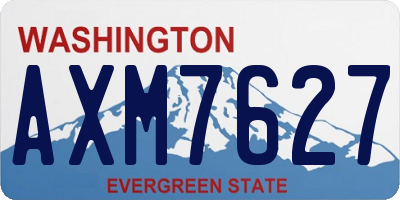 WA license plate AXM7627
