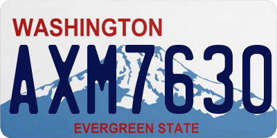WA license plate AXM7630