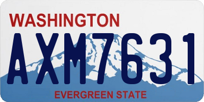 WA license plate AXM7631