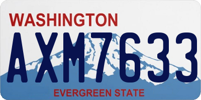 WA license plate AXM7633