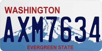 WA license plate AXM7634