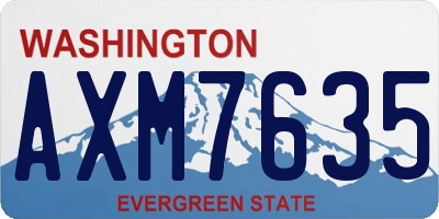 WA license plate AXM7635